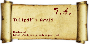 Tulipán Arvid névjegykártya